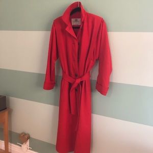 Aquascutum of LONDON red belted trenchcoat Size 12